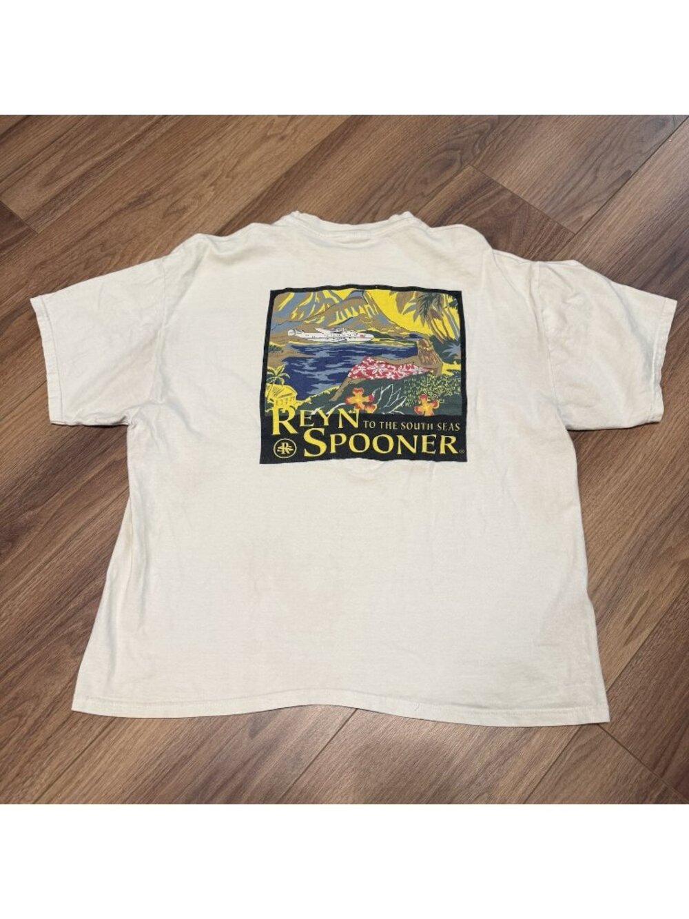 Vintage Reyn Spooner T Shirt Mens XL Trans Pacific To The South Seas 90s USA